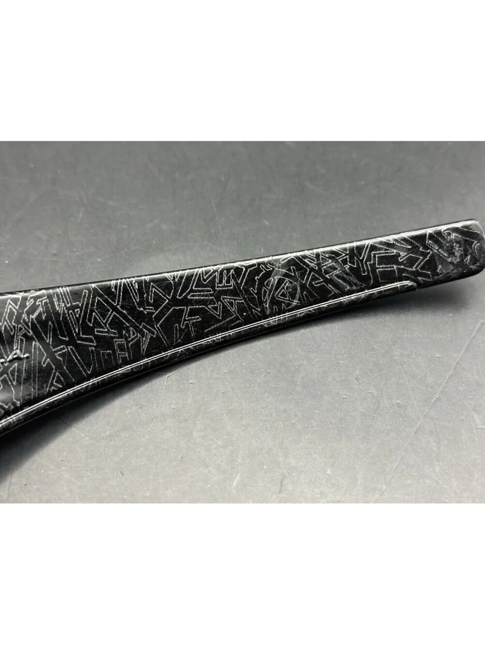 Oakley Batwolf  Polished Black w/Silver Ghost Text OEM Right Replacement Arm